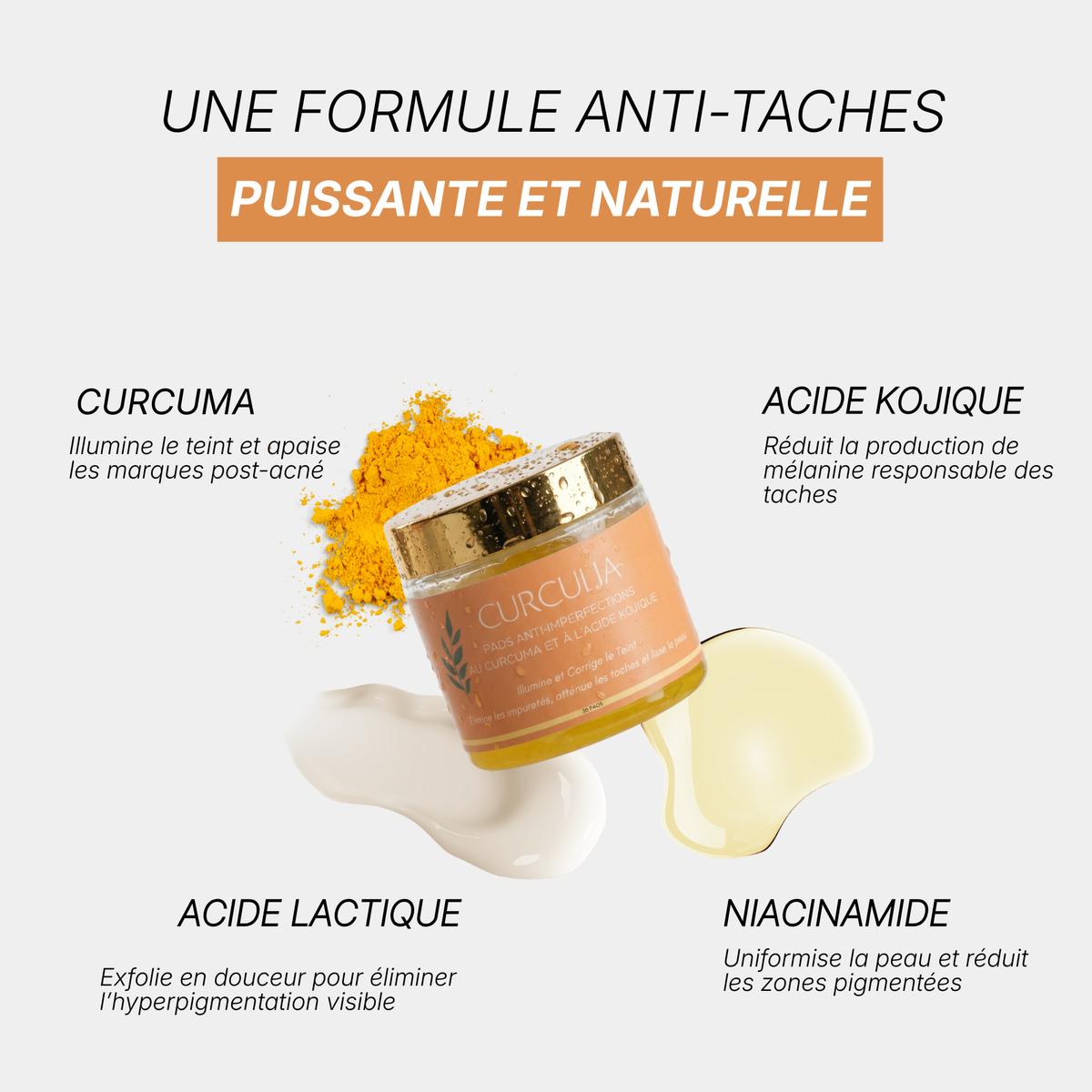 Pads Nettoyants au Curcuma 3 en 1